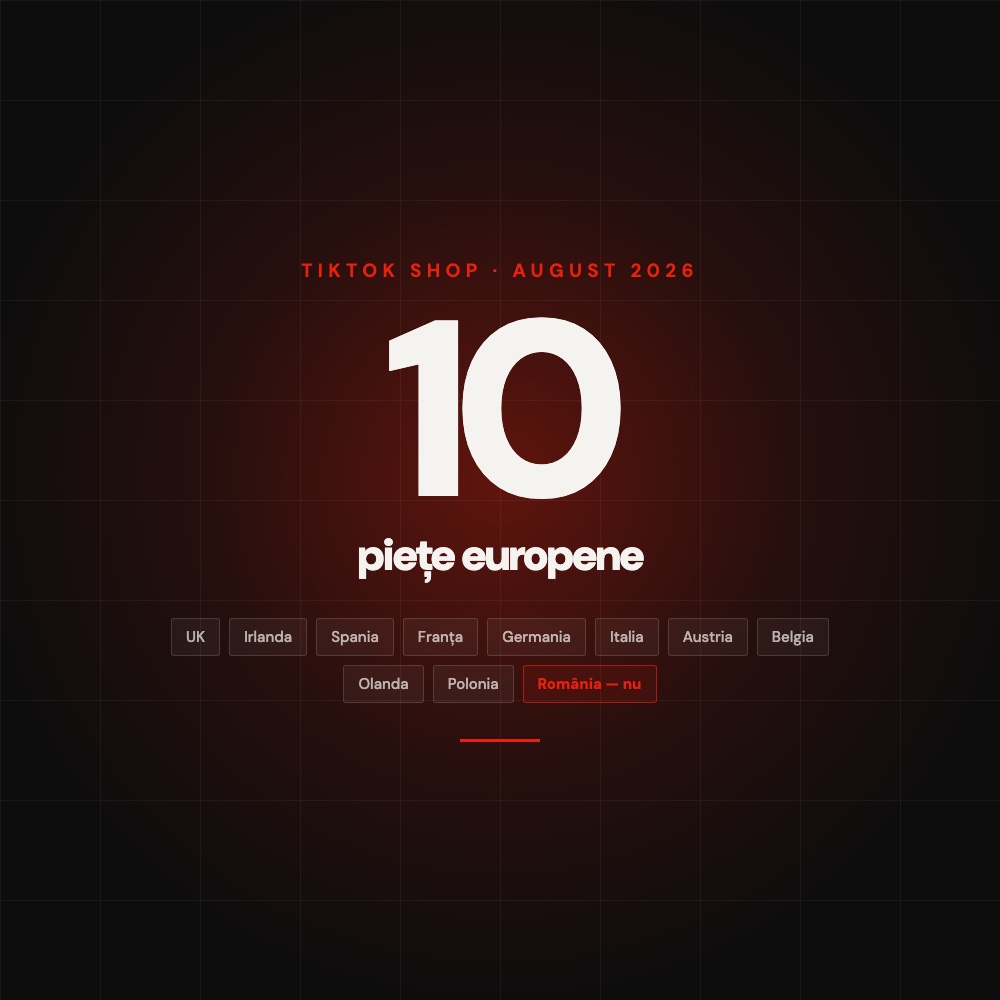 TikTok Shop în Europa în august 2026 — zece piețe, România nu este printre ele